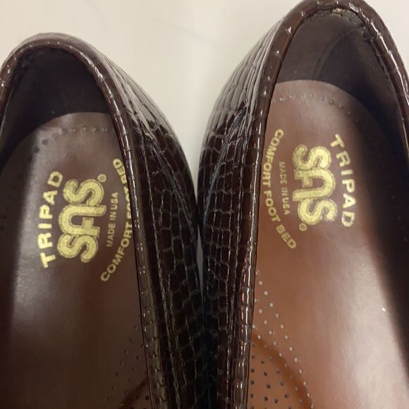 SAS Simplify Brown Croc Embossed Shoes Size 11.5W B12B - Picture 11 of 11